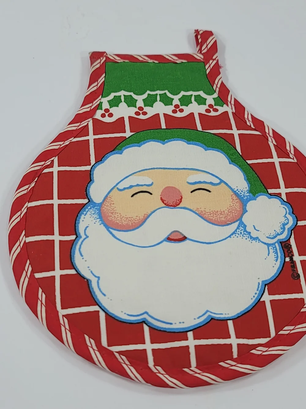 Vintage Quilted Santa Pot Holder Christmas
